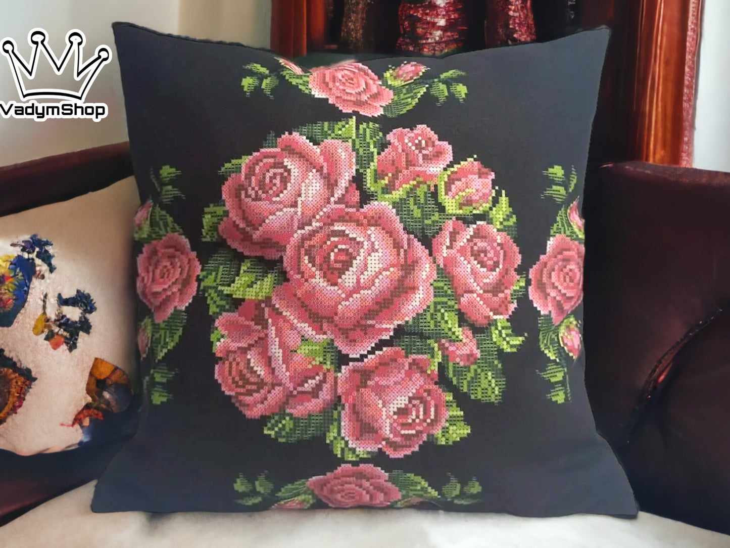 Pillow Embroidery Kit - DIY Bead Craft for a Charming Home Decor - VadymShop