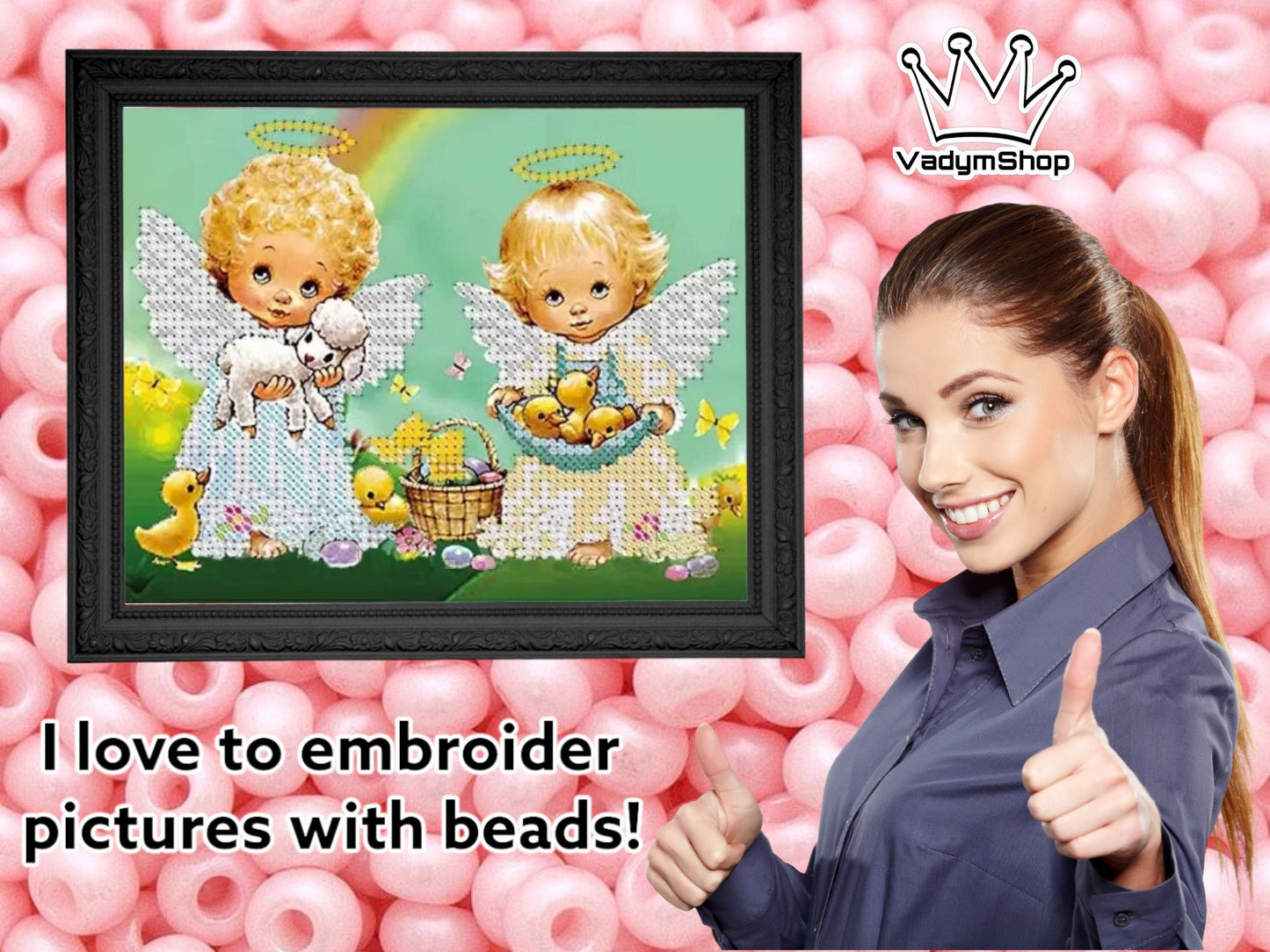 Bead embroidery kit "Angels". - VadymShop