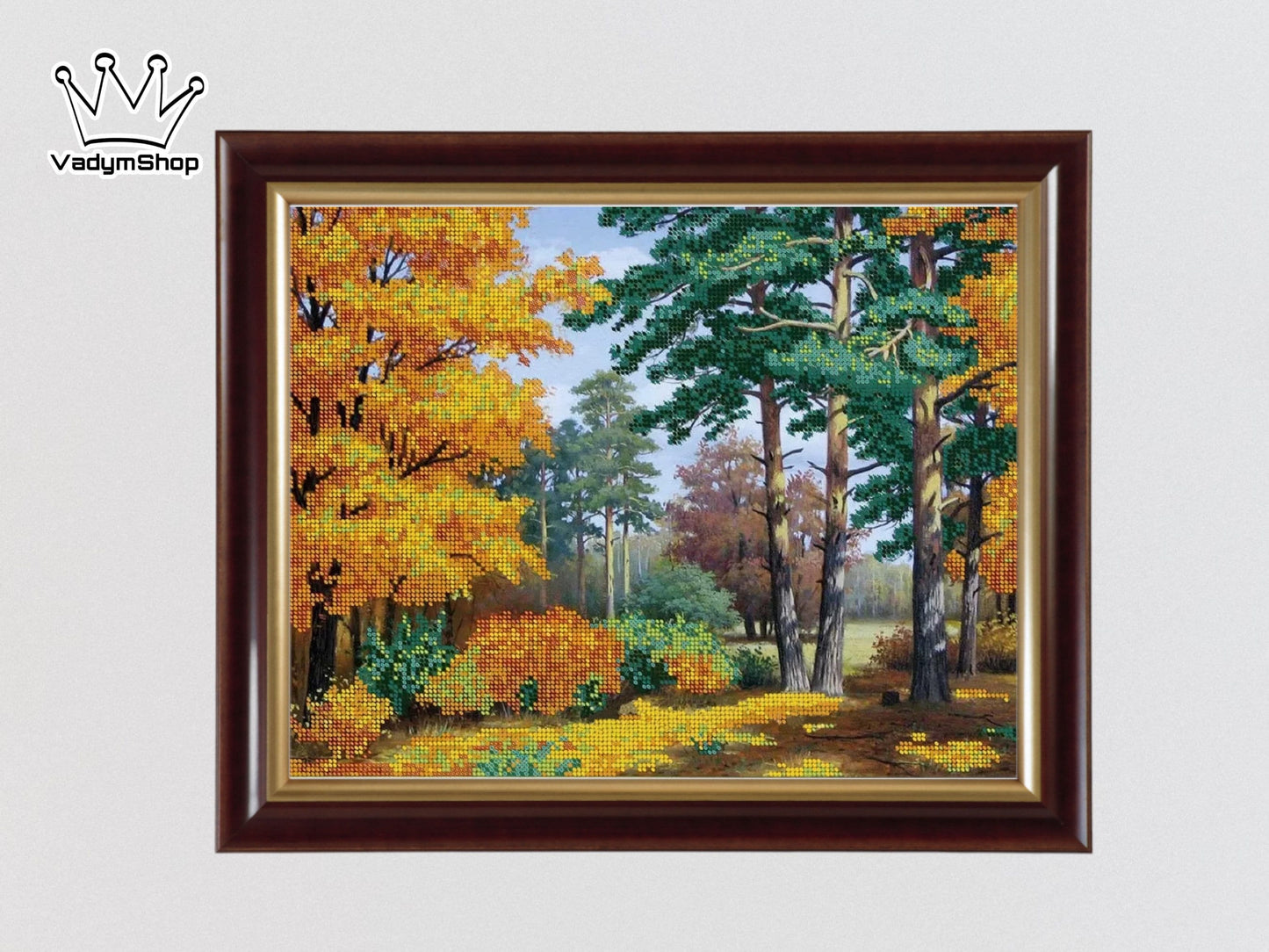 DIY Bead embroidery kit "Autumn in the forest". - VadymShop