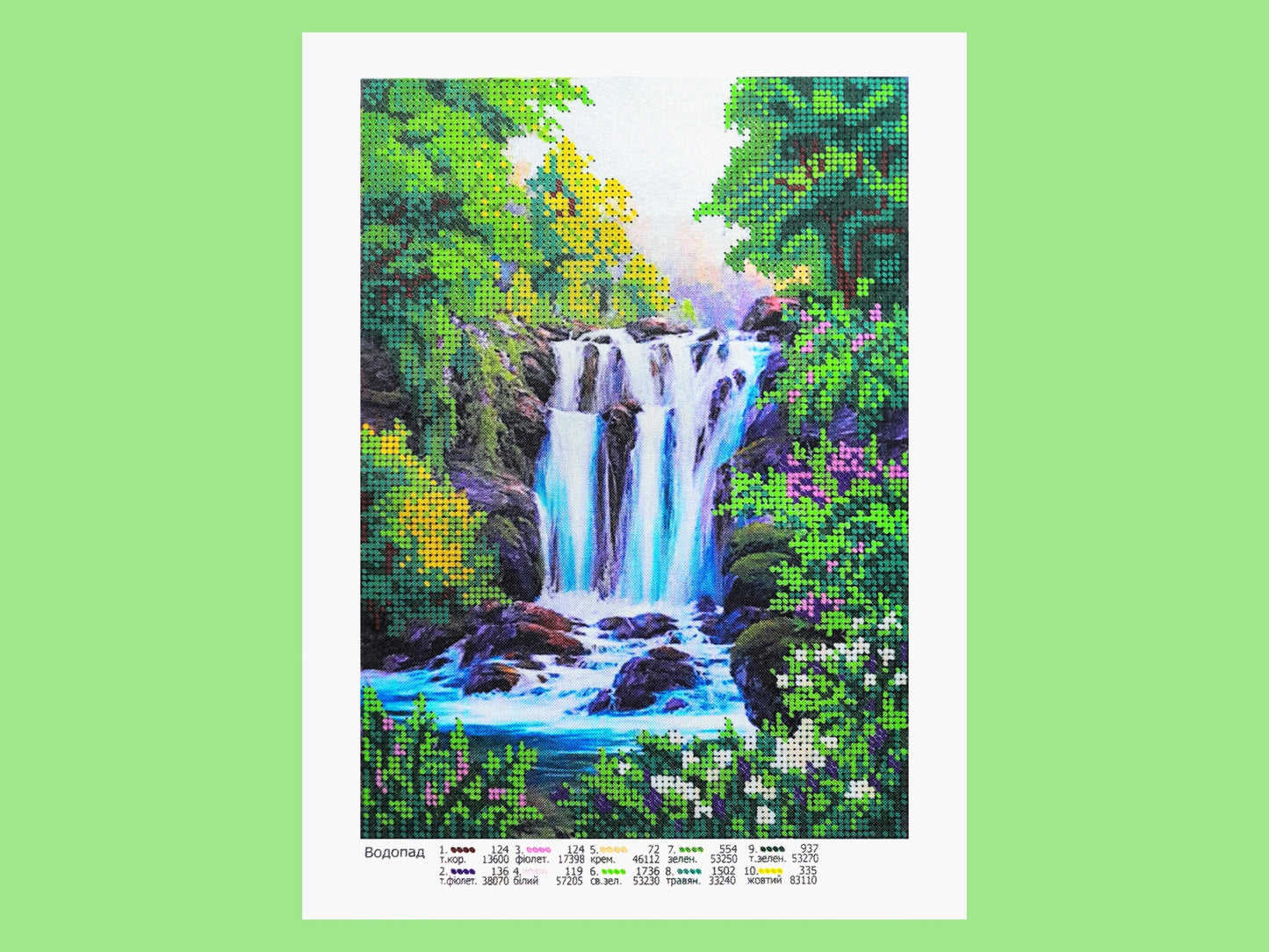 DIY Bead embroidery kit "Waterfall". Size: 7.5-10.2in (19-27cm) - VadymShop