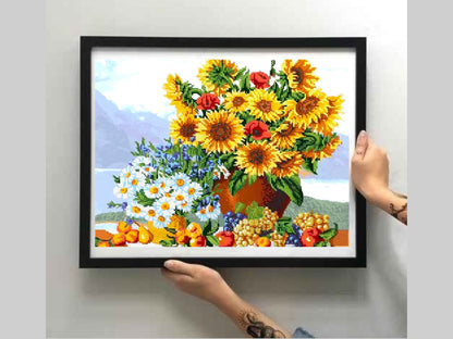 Sunflowers and Daisies DIY Bead Embroidery Kit - VadymShop