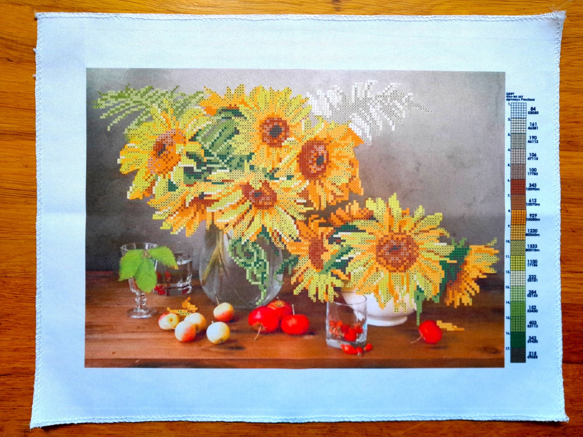 Bead embroidery kit ''Sunflowers'' size: 13.8-9.8in (35-25cm) - VadymShop