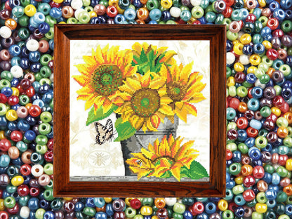 Sunflowers DIY Bead Embroidery Kit - Craft your own Floral Masterpiece! - VadymShop