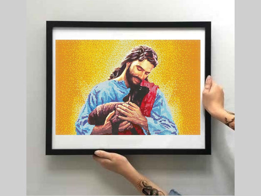 DIY Bead Embroidery Kit Jesus: Craft a beautiful symbol of faith and love - VadymShop