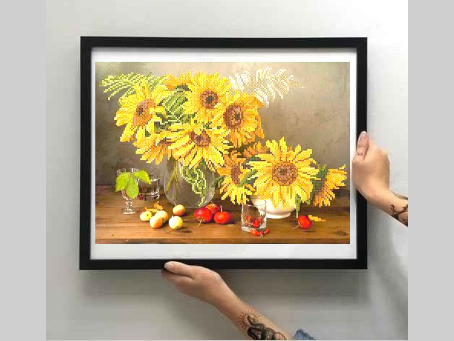 Bead embroidery kit ''Sunflowers'' size: 13.8-9.8in (35-25cm) - VadymShop